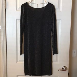 Michael Kors Black Dress Silver Thread Sparkle Size Medium